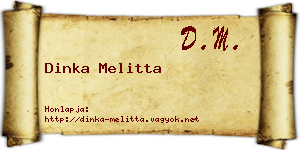 Dinka Melitta névjegykártya